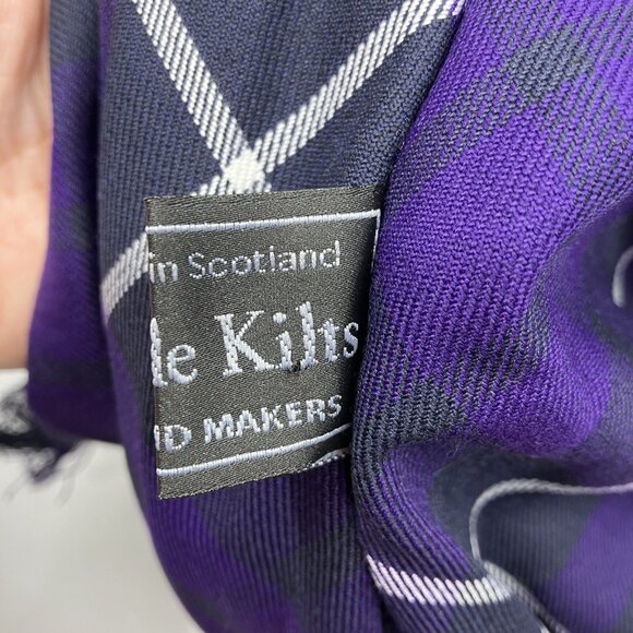 Melville Kilts Purple Fly Plaid Tartan & Brooch Set Scottish Celtic - Picture 4 of 7